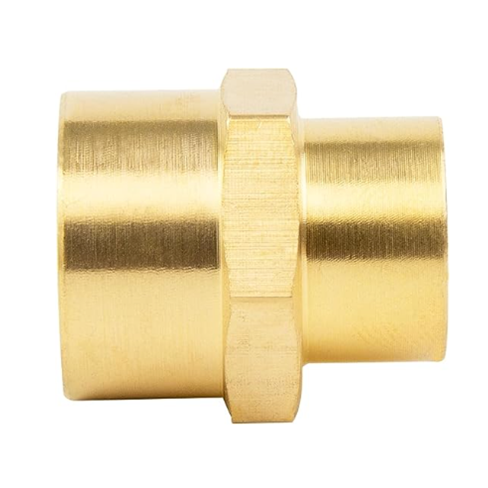 119-N4-N5 FLOFLEX BRASS PIPE FITTING<BR>REDUCUING COUPLER FEMALE X FEMALE REDUCER 3/4" FEMALE X 1/2" FEMALE NPT